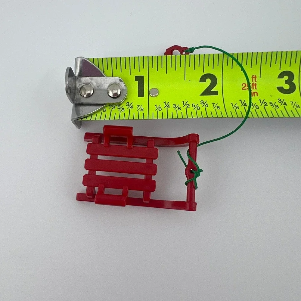 Vintage Playmobil Red Sled w Pull Rope Winter Christmas Accessory 1980s